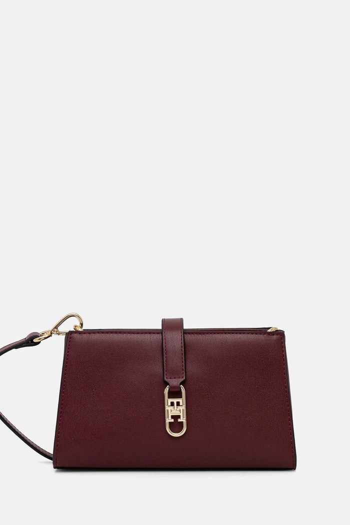 Kabelka Tommy Hilfiger imitácia kože burgundské AW0AW18005