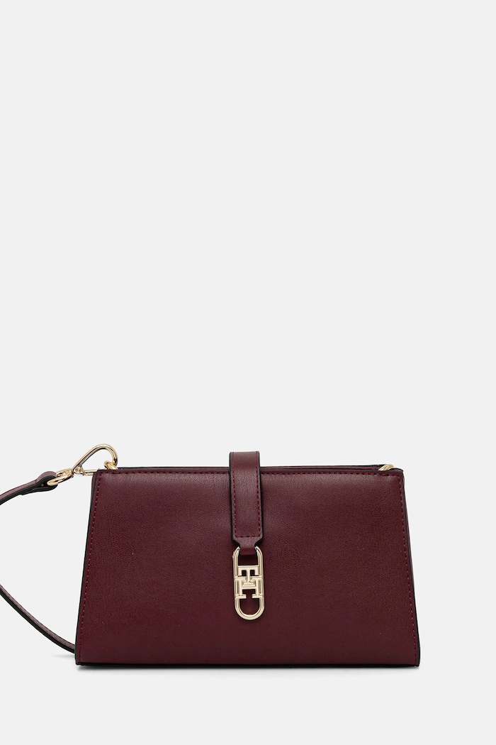 Kabelka Tommy Hilfiger imitácia kože burgundské AW0AW18005