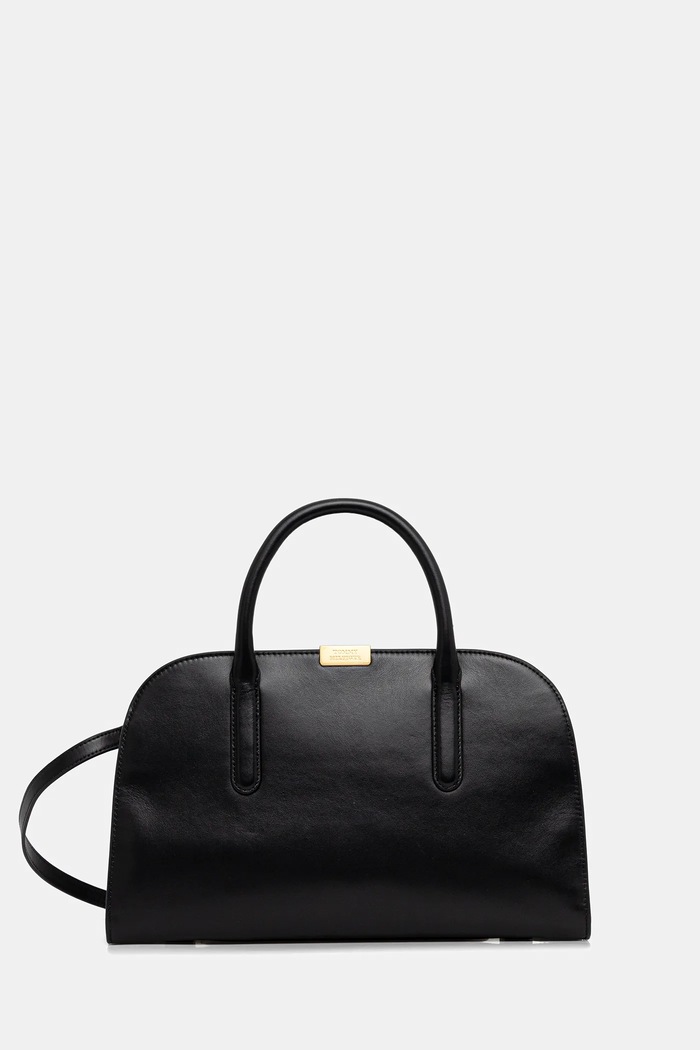 Tommy Hilfiger poșetă de piele uni negru AW0AW18205