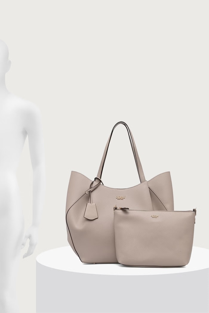 Guess torebka shopper damska z imitacji skóry AMORETTE HWBG78.98240 beżowy