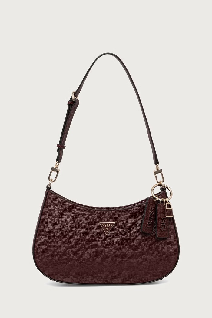 Guess torebka hobo damska z imitacji skóry NOELLE HWZG96.72180 bordowy SS26