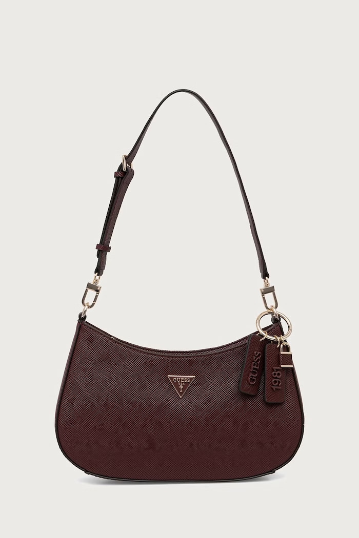 Guess torebka hobo damska z imitacji skóry NOELLE HWZG96.72180 bordowy SS26