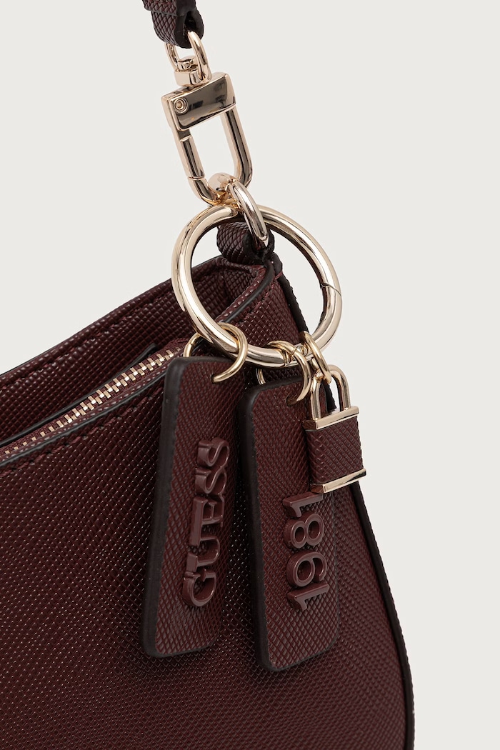 Guess torebka hobo damska z imitacji skóry NOELLE HWZG96.72180 bordowy