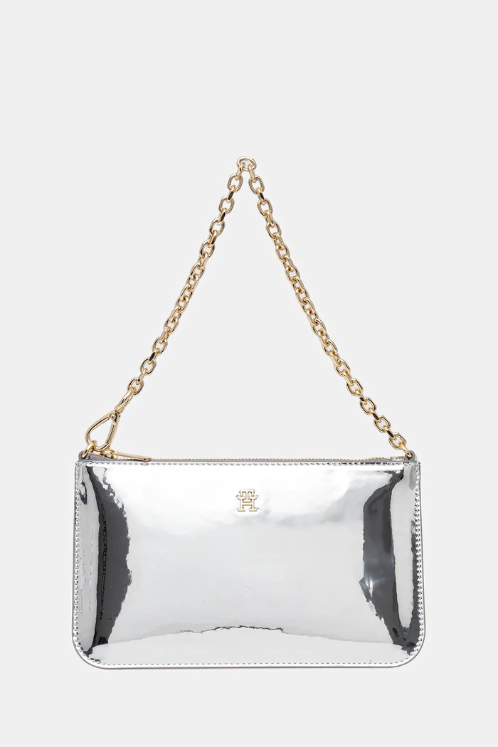 Tommy Hilfiger kopertówka nie mieści A4 srebrny AW0AW18219