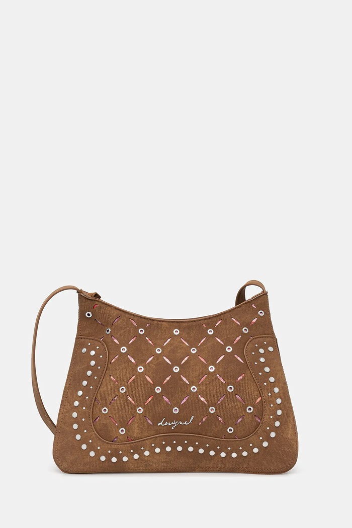 Kabelka Desigual YANKEE MANAOS CAMEL nášivka hnedá 25WAXPB4