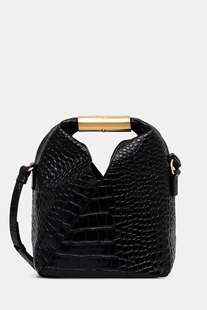 MM6 Maison Margiela poșetă de piele uni negru SB6WD0042.P8650.T8013
