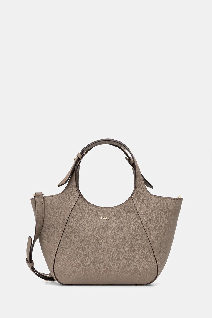 BOSS Geantă de mână din piele întoarsă Lenah Small Tote maro 50552118