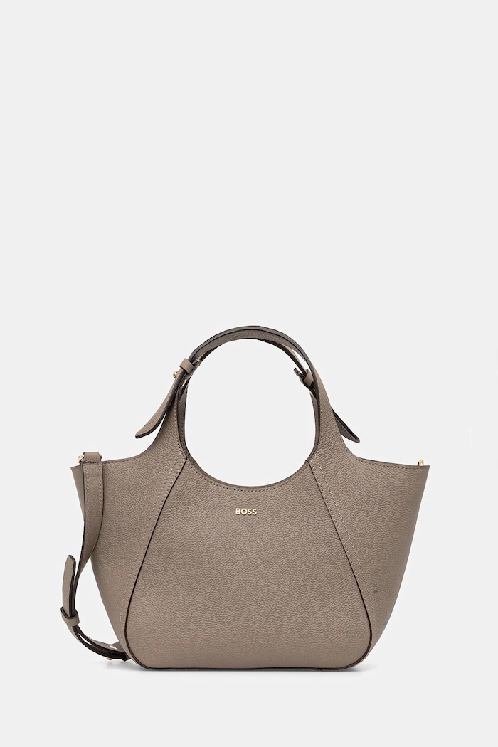 BOSS Geantă de mână din piele întoarsă Lenah Small Tote maro 50552118