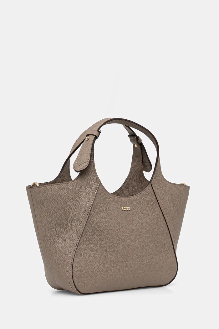 BOSS Geantă de mână din piele întoarsă Lenah Small Tote 50552118 maro AW25