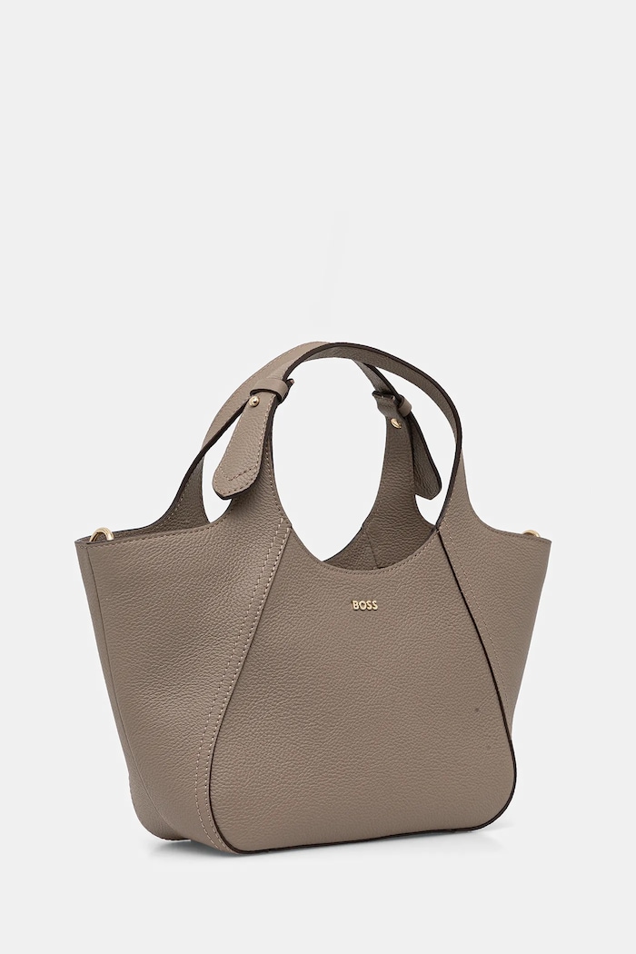 BOSS Geantă de mână din piele întoarsă Lenah Small Tote 50552118 maro AW25