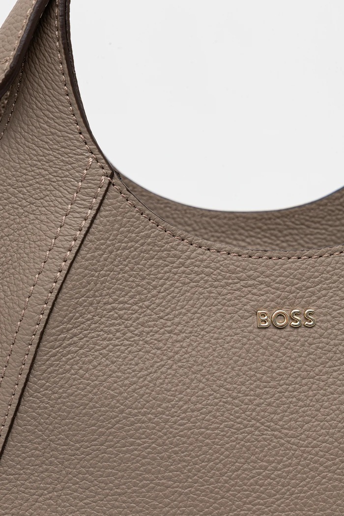 Geantă de mână din piele întoarsă Lenah Small Tote BOSS 50552118 maro