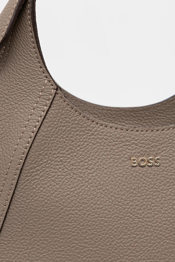 Geantă de mână din piele întoarsă Lenah Small Tote BOSS 50552118 maro