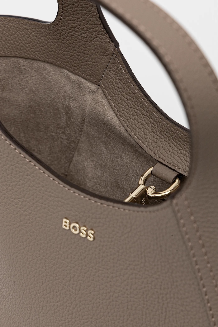 Geantă de mână din piele întoarsă Lenah Small Tote BOSS maro 50552118