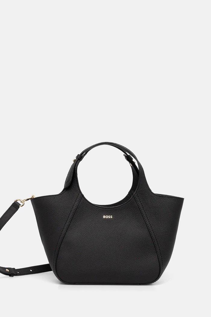 BOSS Geantă de mână din piele întoarsă Lenah Small Tote negru 50552118