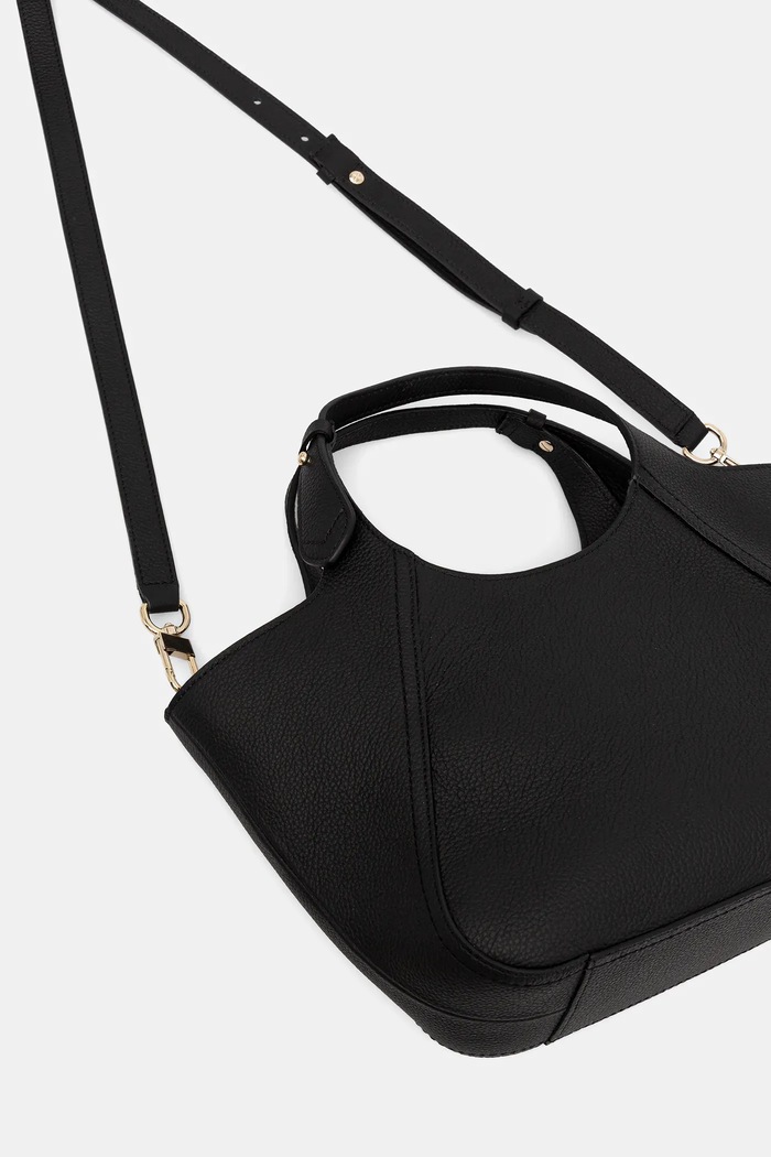 Accesorii BOSS Geantă de mână din piele întoarsă Lenah Small Tote 50552118 negru