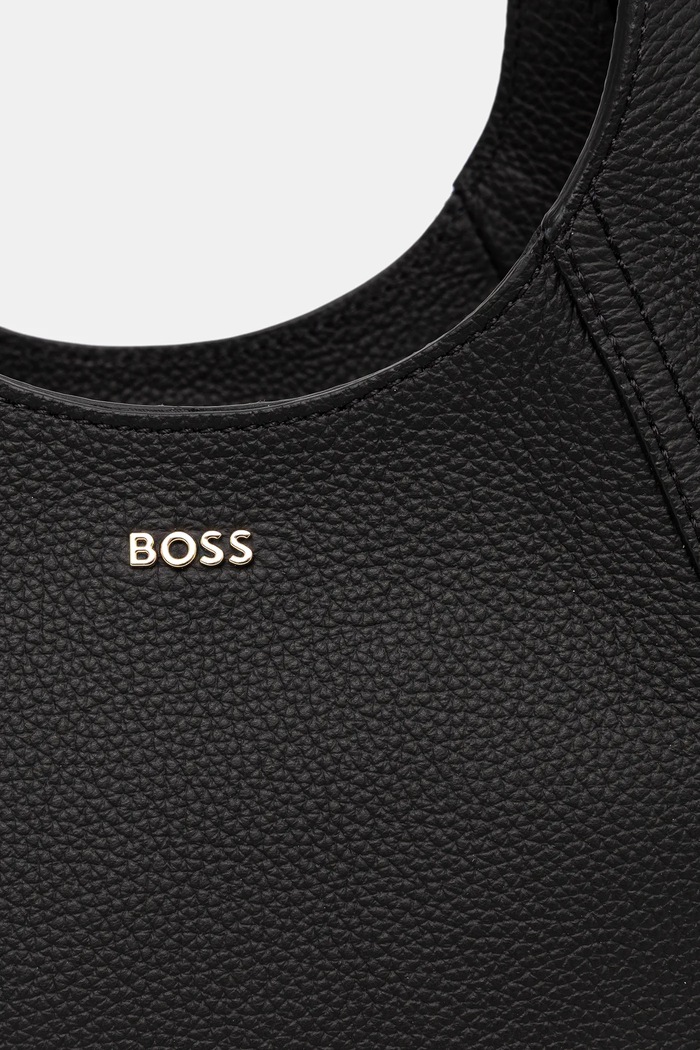 Geantă de mână din piele întoarsă Lenah Small Tote BOSS 50552118 negru