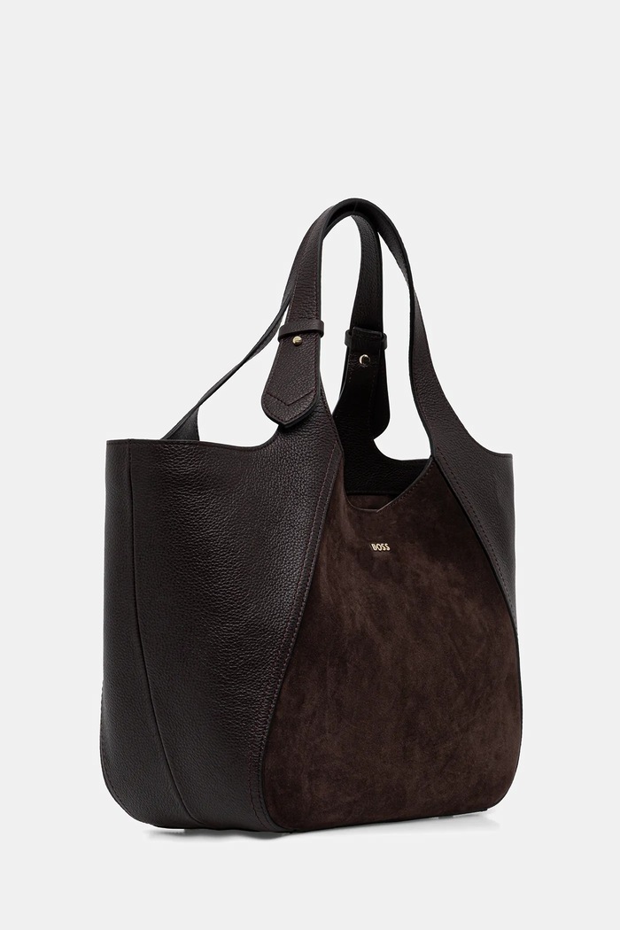 BOSS torebka skórzana Lenah BIG Tote SU 50552138 brązowy AW25