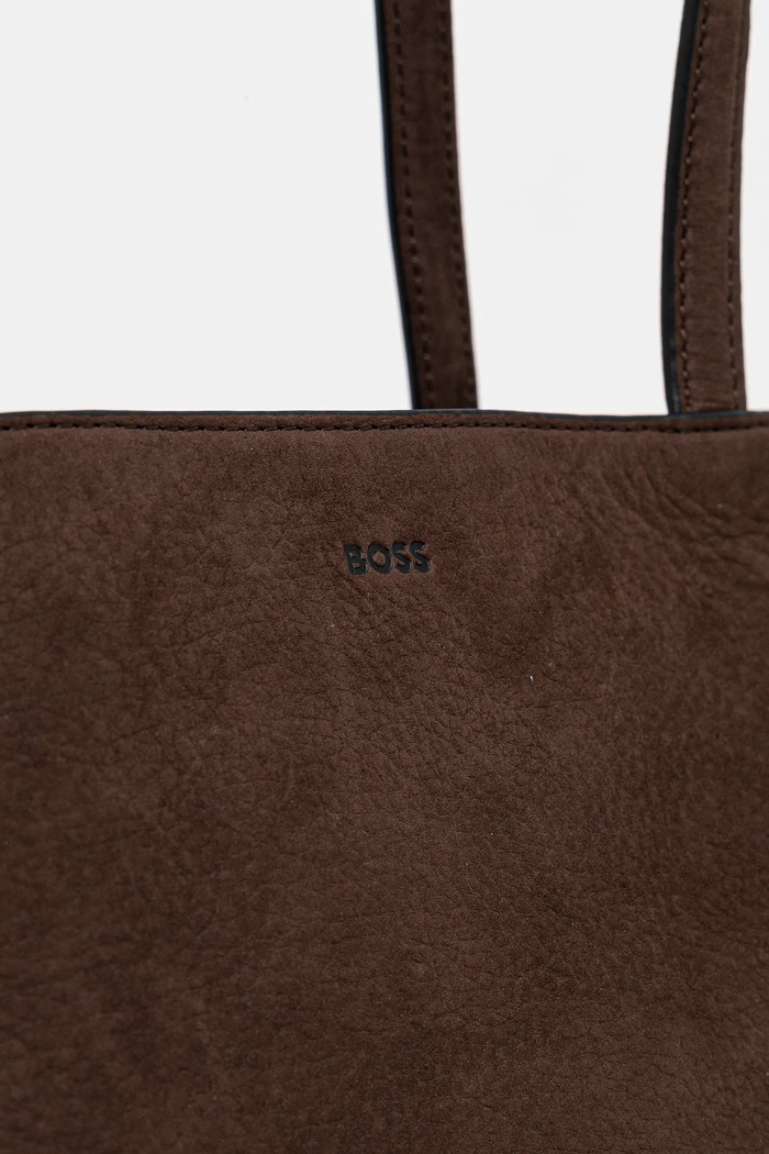 Accesorii BOSS geantă de mână din piele întoarsă Ariell Shopper S 50552161 maro