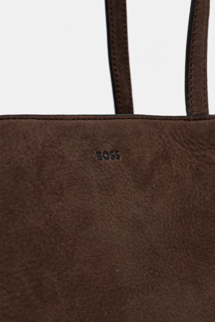 Accesorii BOSS geantă de mână din piele întoarsă Ariell Shopper S 50552161 maro
