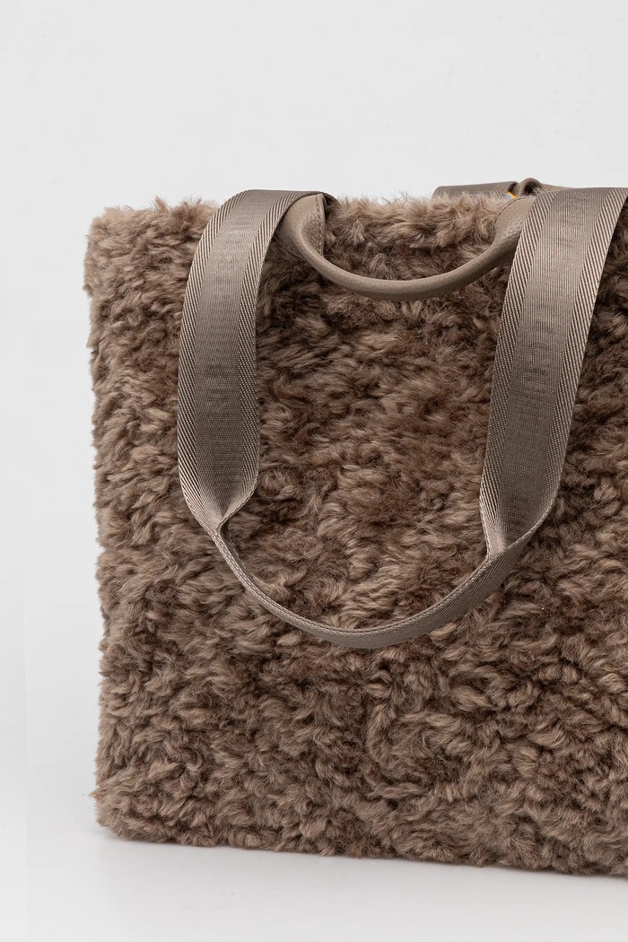 Accesorii BOSS geantă de mână cu amestec de lână Palmah TOTE SH 50552479 maro