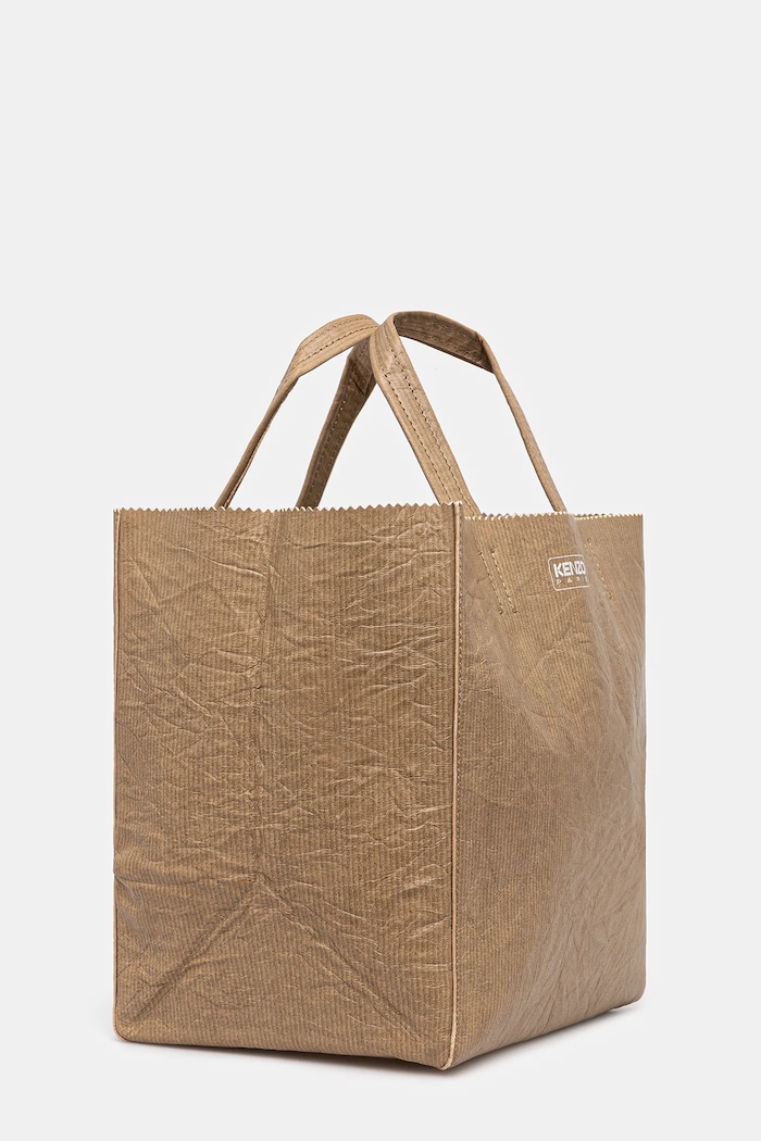 Kenzo poșetă de piele Small Tote Bag FF62SA110L06 bej AW25