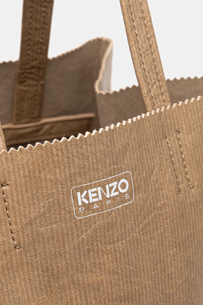 Kenzo poșetă de piele Small Tote Bag bej FF62SA110L06