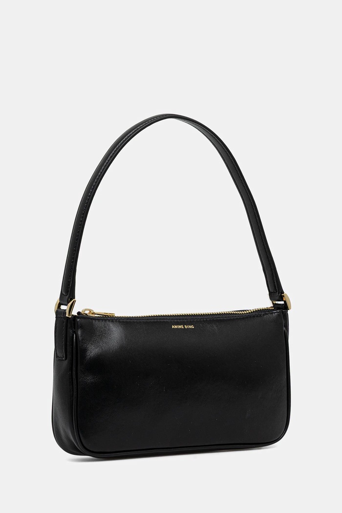 Δερμάτινη τσάντα Anine Bing mini elly A.13.11353 μαύρο AW25
