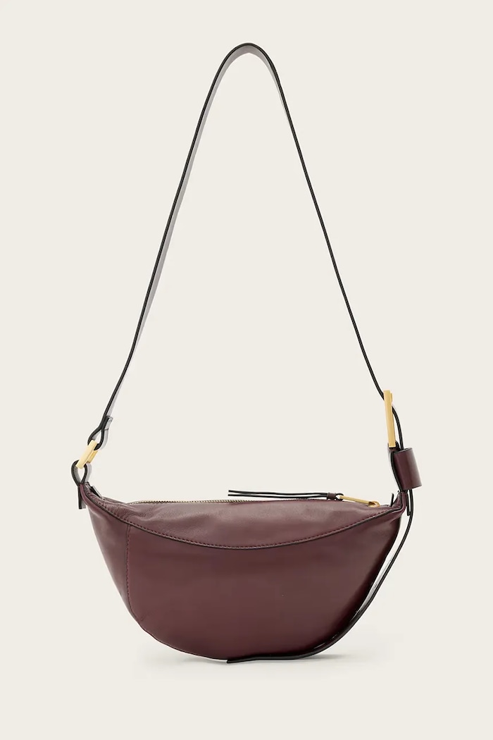 AllSaints Crescent torbica ženska usnjena LUNA W192XD rdeča SS26