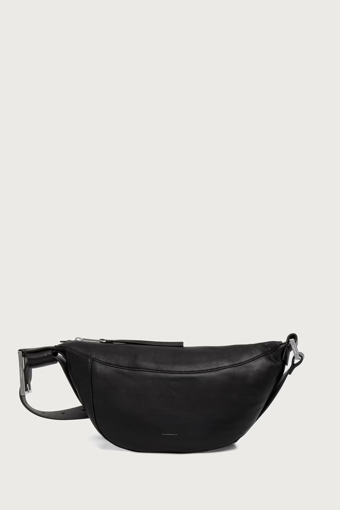 AllSaints Kabelka rohlík dámská kožená LUNA černá W192XD