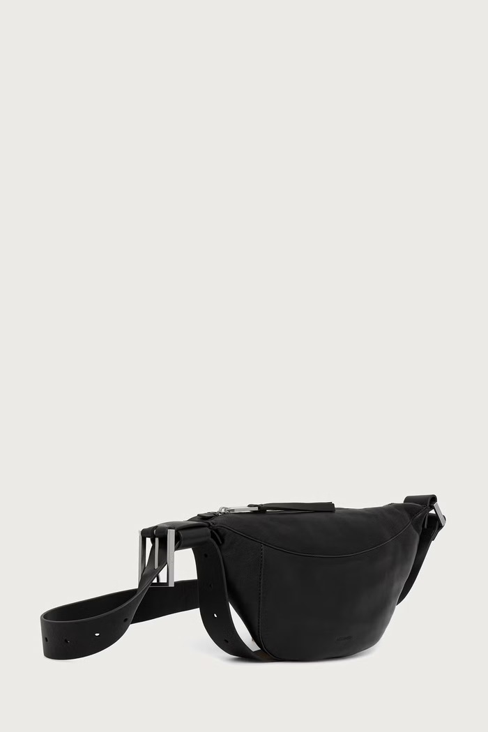 AllSaints Kabelka rohlík dámská kožená LUNA W192XD černá SS26
