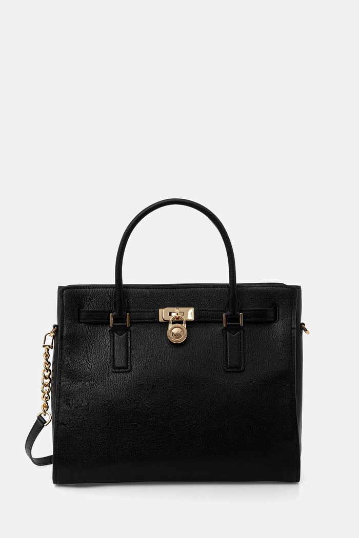 Kožená kabelka MICHAEL Michael Kors usňová koža čierna 30F5GNXS3L