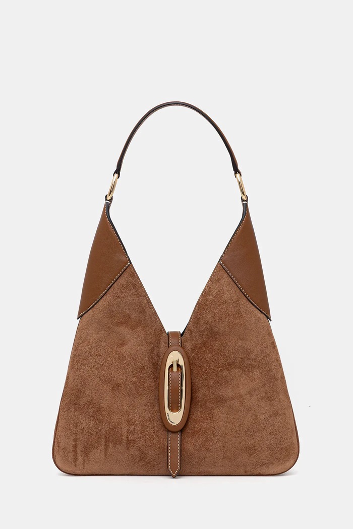 MICHAEL Michael Kors geantă de mână din piele întoarsă uni maro 30F5GQ8L6S