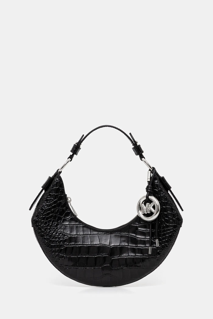 MICHAEL Michael Kors geantă de piele uni negru 30F5SQ4L6E