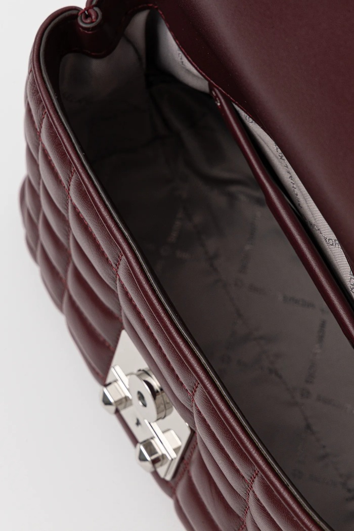 Kožená kabelka MICHAEL Michael Kors 30F5S2RS2L burgundské
