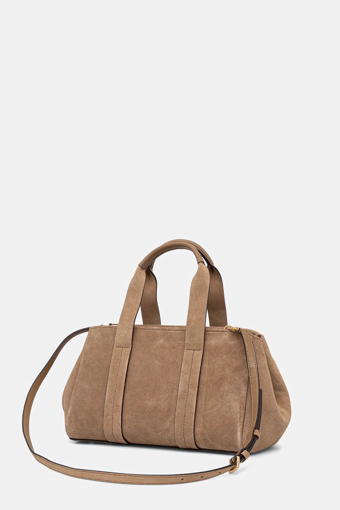 Accesorii MICHAEL Michael Kors geantă de mână din piele întoarsă 30F5G1ZS1S bej