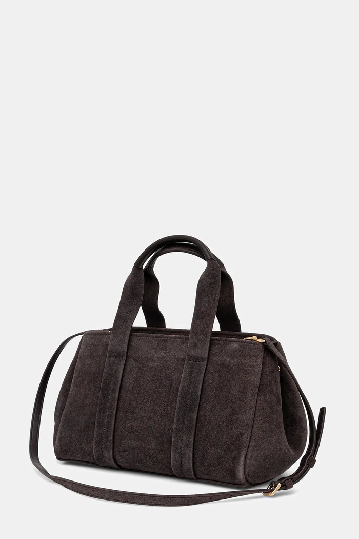 Accesorii MICHAEL Michael Kors geantă de mână din piele întoarsă 30F5G1ZS1S maro