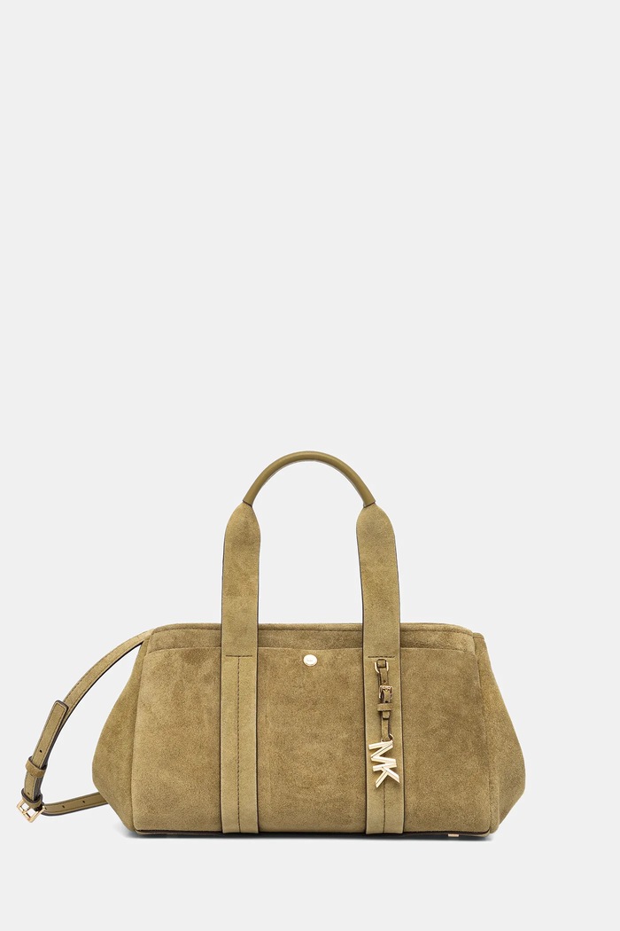 MICHAEL Michael Kors geantă de mână din piele întoarsă uni verde 30F5G1ZS1S