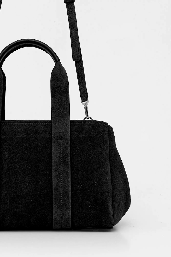 Accesorii MICHAEL Michael Kors geantă de mână din piele întoarsă 30F5S1ZS1S negru