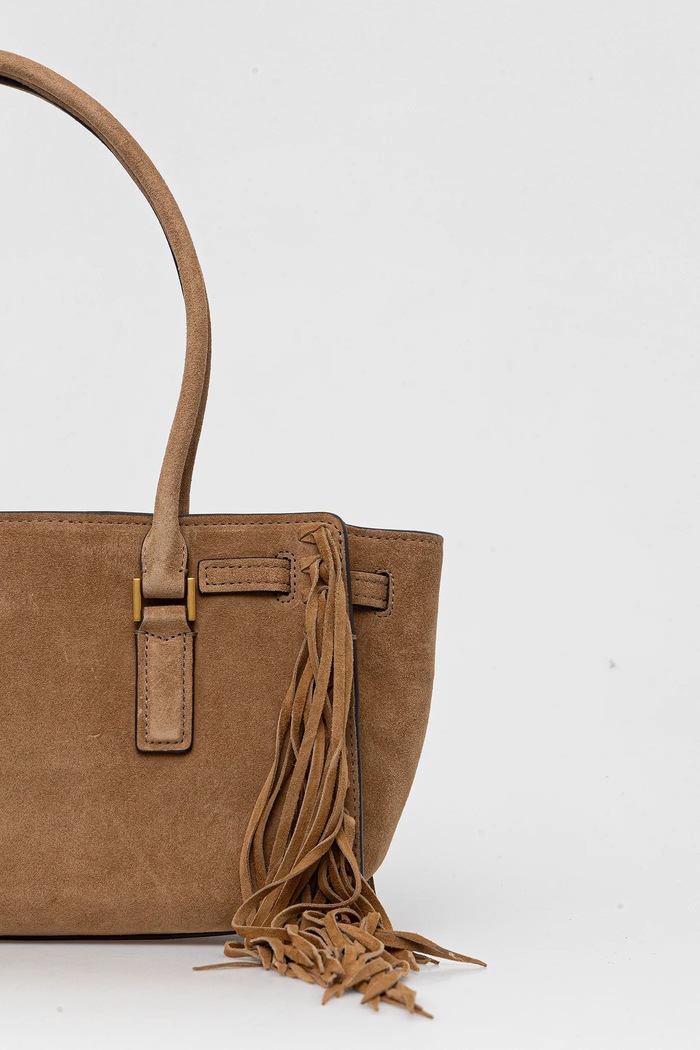 Accesorii MICHAEL Michael Kors geantă de mână din piele întoarsă 30F5ANXT0S verde