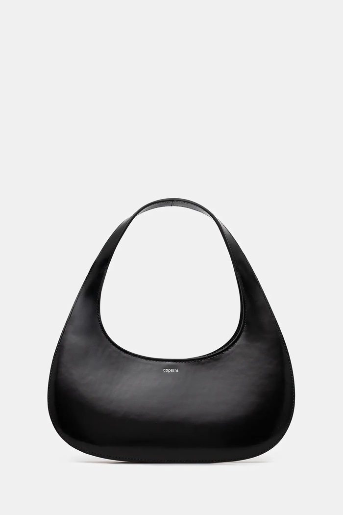 Kožna torba Coperni Slim Swipe Baguette bez uzorka crna COPBA116F6045