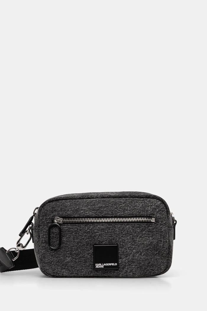 Чанта през рамо Karl Lagerfeld Jeans щампа сив A4W30238