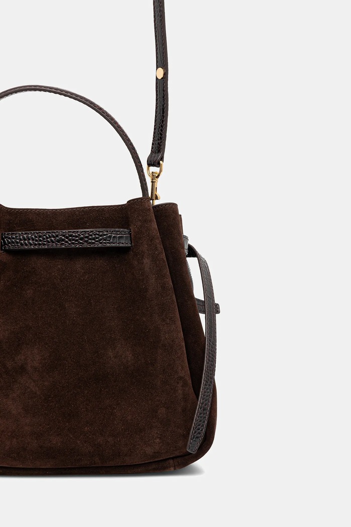 Аксессуары Сумочка Tory Burch Romy Suede Bucket 169275.200 коричневый