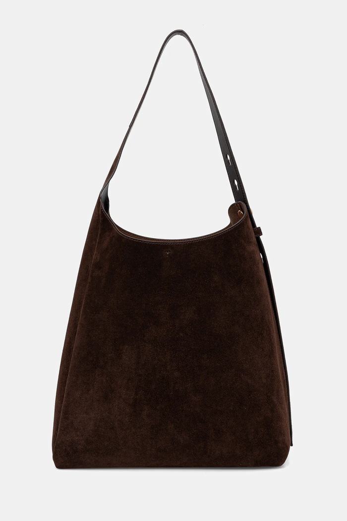 Tory Burch geantă de mana din piele întoarsă Romy uni maro 175320.201