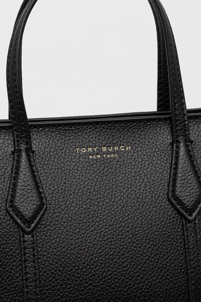 Usnjena torbica Tory Burch Perry Mini Tote črna 175548.001