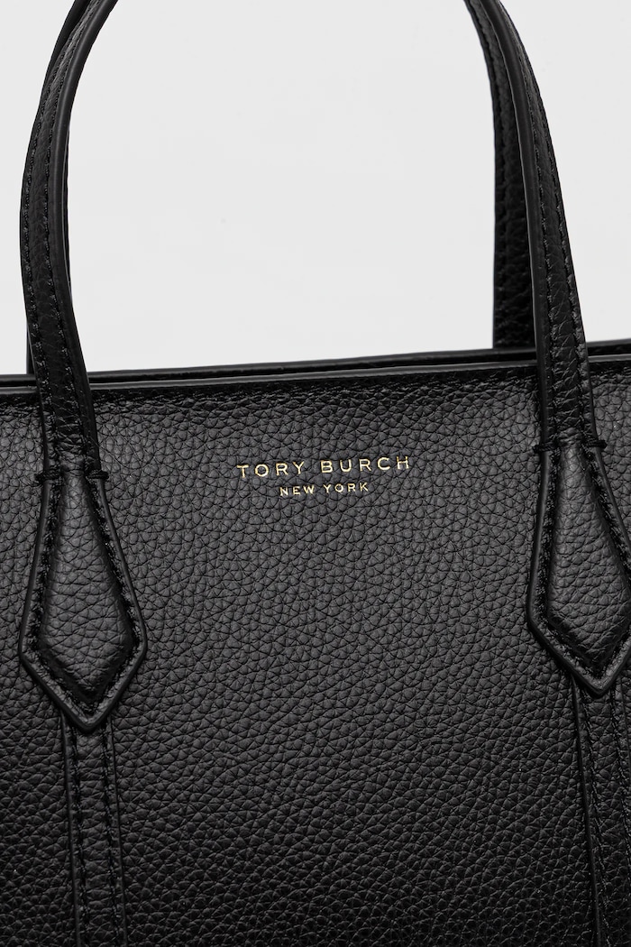 Usnjena torbica Tory Burch Perry Mini Tote črna 175548.001