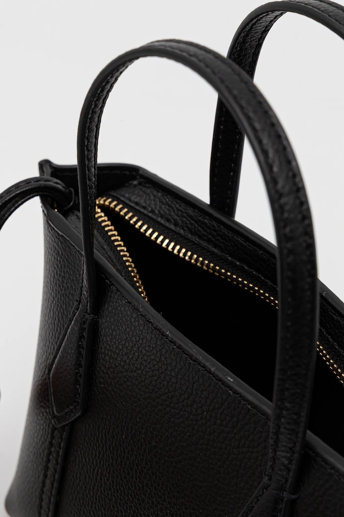 Usnjena torbica Tory Burch Perry Mini Tote 175548.001 črna
