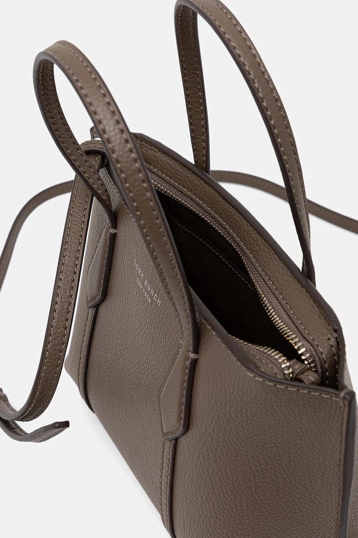 Δερμάτινη τσάντα Tory Burch Perry Mini Tote 175548.250 καφέ