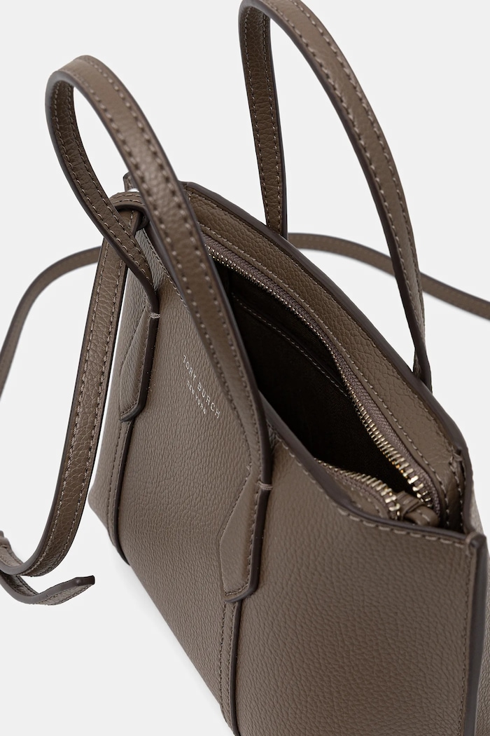 Δερμάτινη τσάντα Tory Burch Perry Mini Tote 175548.250 καφέ