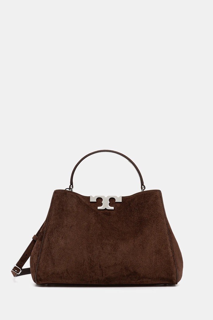 Torba od brušene kože Tory Burch Eleanor Suede bez uzorka smeđa 174278.203