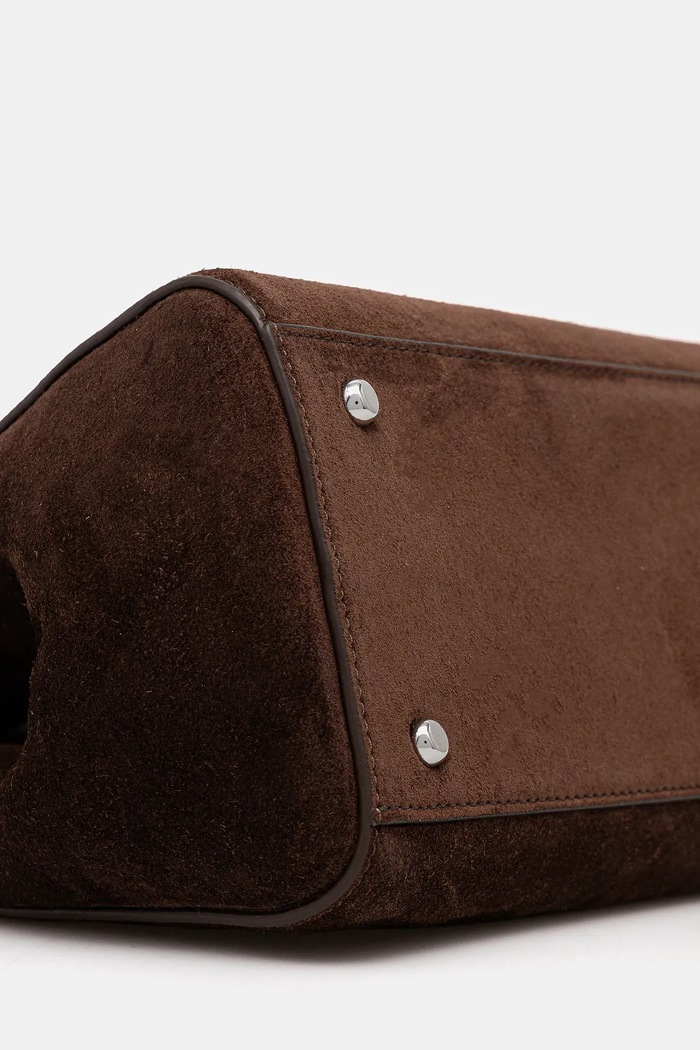 Torba od brušene kože Tory Burch Eleanor Suede 174278.203 smeđa